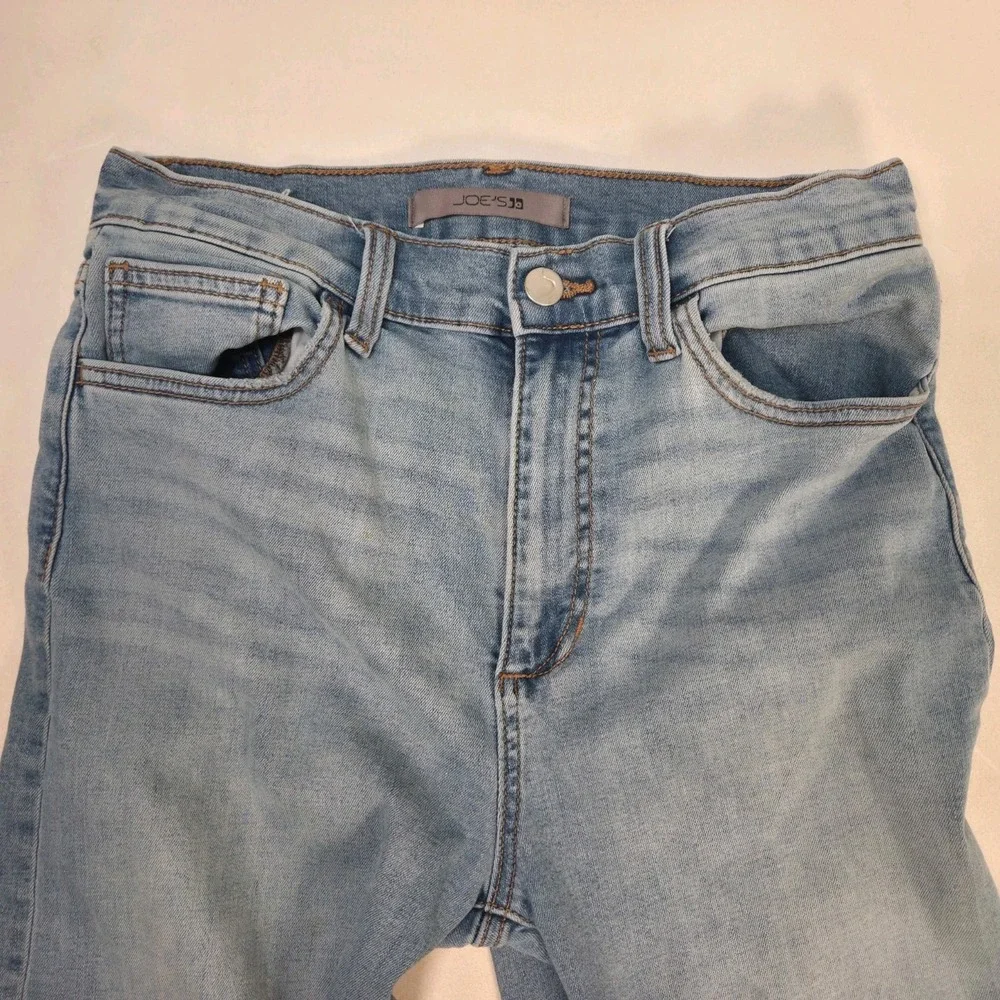 Joes Jeans Womens High Rise Wide Leg Megan Jeans 27×33 Distressed Light Washed